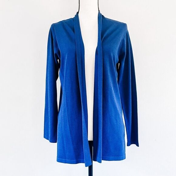 Eileen Fisher Navy Blue Open Front Cardigan